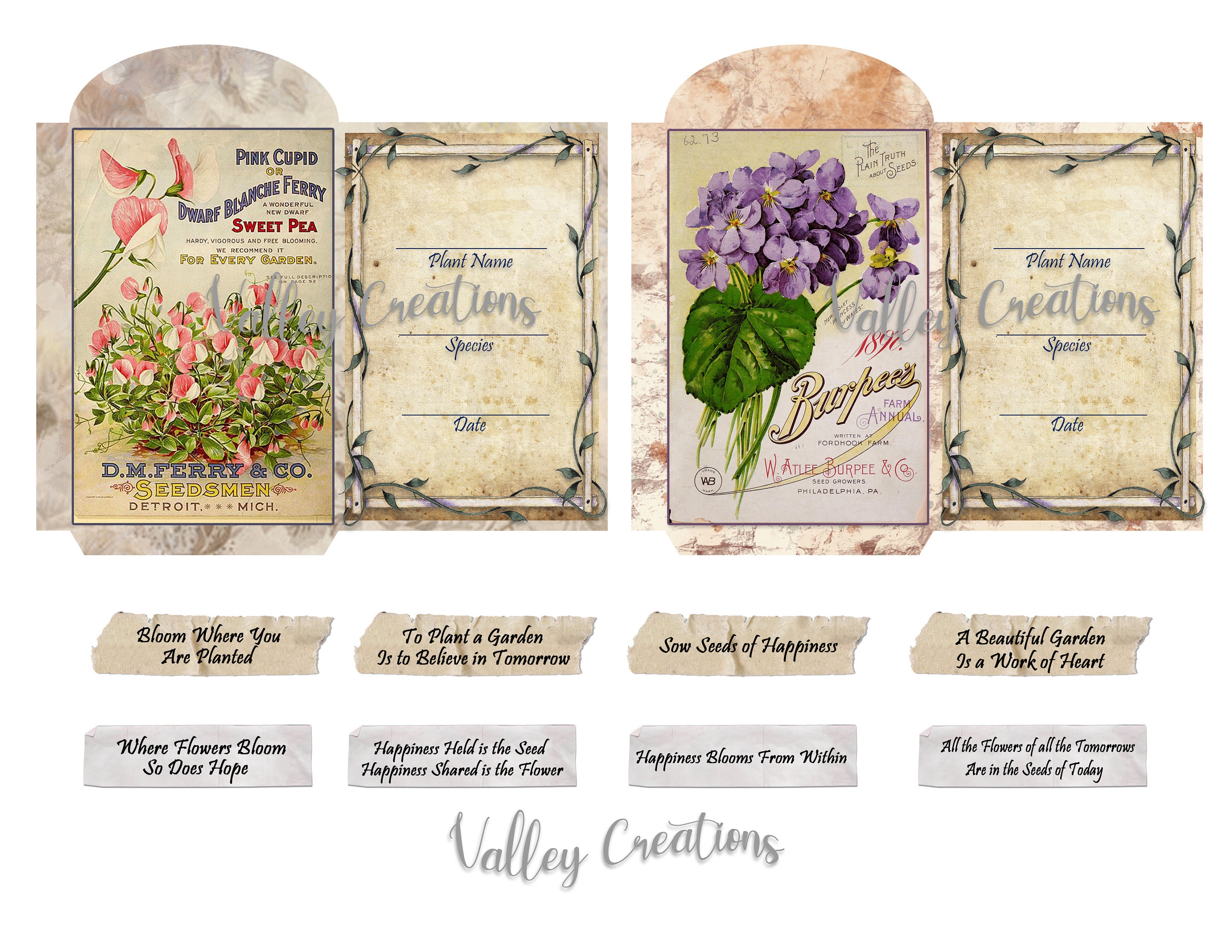 Country Garden Junk Journal Kit Ephemera Etsy