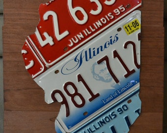 Large Illinois License Plate Map