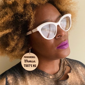 Phenomenal Woman | Maya Angelou | Lightweight Wooden Earrings | Black Queen | HBCU | Education | Historically Black College University