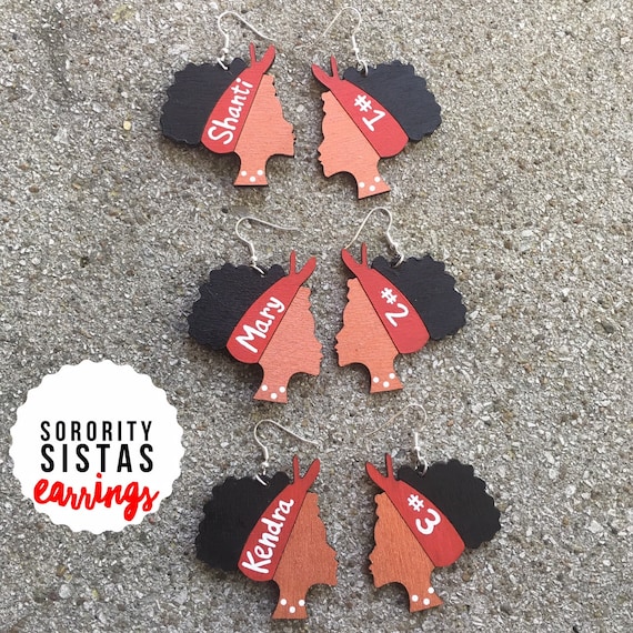 Homecoming special Sigma Gamma Rho 5 pair sorority LS wooden earrings