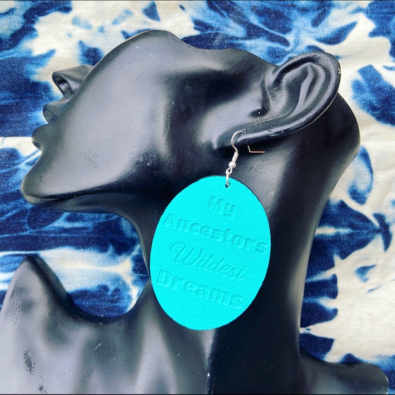 My Ancestors Wildest Dreams Melanin Black Custom Wooden Earrings Lightweight Education Sorority Girls Historically Black College University