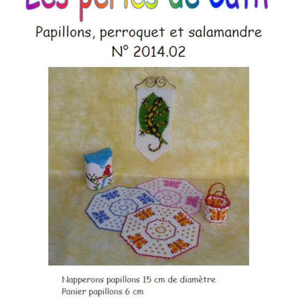 Les perles de Cath : Papillons, perroquet et salamandre 2014.02