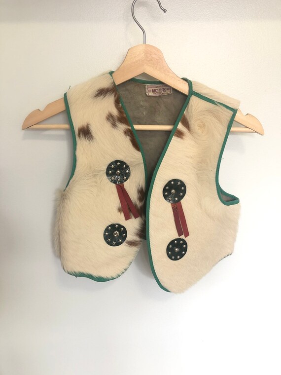 Vintage Bilt-Rite Kid’s Cowboy Vest, Real Cowhide,