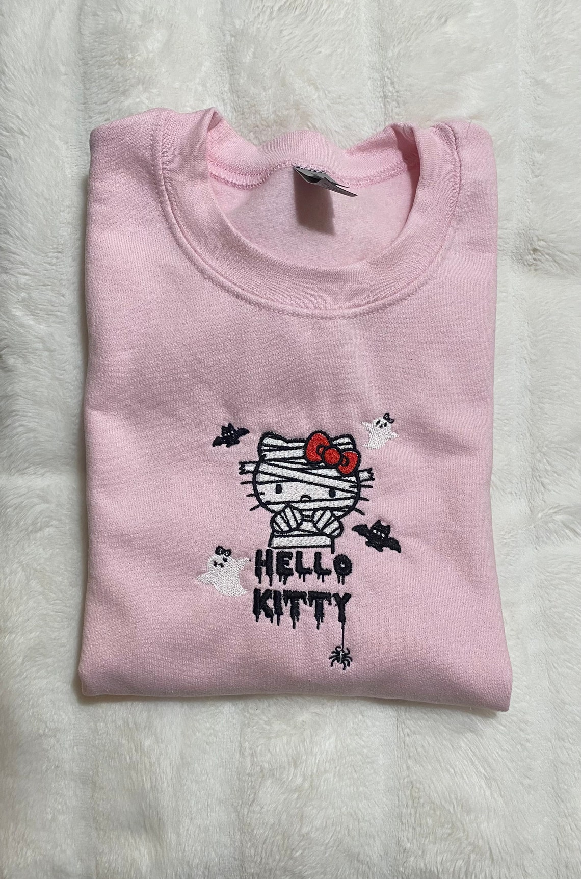 Kitty Halloween Sweatshirt Kitty Embroidered Sweatshirt - Etsy