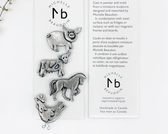 Farm magnets-pig-cow-horse-chicken-magnets for kids and animal lovers