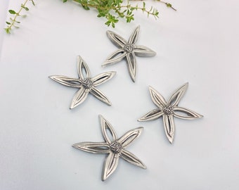 Orange Blossom Magnet – Handmade Pewter Decorative Magnet, Strong Magnetic Fridge or Locker Accessory, Floral Gift