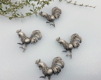Rooster Magnet – Handmade Pewter Decorative Magnet, Strong Magnetic Fridge or Locker Accessory, Farmhouse Gift