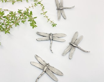 Dragonfly Magnet - Fun Handmade Pewter Personalized Gift - Fridge Magnet Wild Canada Woods Bird Nature Dark Totem