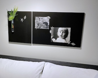 2 Pizarras magnéticas - Pizarra magnética - Hechas a mano - Nueva oficina - Exhibición creativa - Pizarra de visión 24x16'' + 16x13''