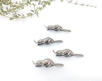 Beaver Magnet – Handmade Pewter Decorative Magnet, Strong Magnetic Fridge or Locker Accessory, Unique Gift