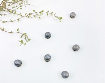 Minimalist Magnet Set of 6 Handmade Pewter Fridge Magnets Strong Rare Earth Magnetic Board Office Decor