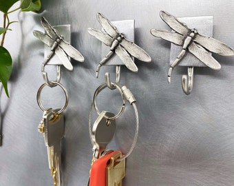 Dragonfly gift, Hanging Hooks, Magnetic Hooks, Key Hooks, Decorative Wall Hooks, Wall Hooks