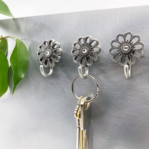 Gancho magnético con forma de flor, llavero magnético, ganchos de pared con imanes potentes.