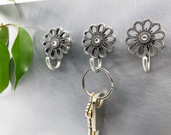 Flower magnetic hooks, Flower Hanging Hooks, Magnetic Hooks, Key Hooks, Decorative Wall Hooks, Flower Wall Hooks