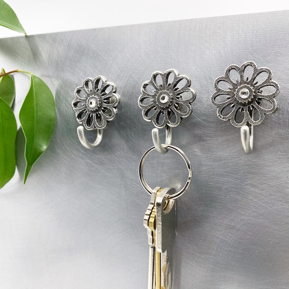 Flower Magnetic Hooks, Flower Hanging Hooks, Magnetic Hooks, Key Hooks,  Decorative Wall Hooks, Flower Wall Hooks 