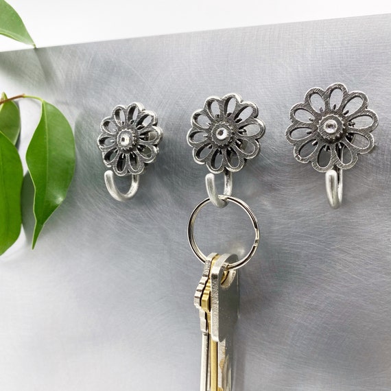 Flower Magnetic Hooks, Flower Hanging Hooks, Magnetic Hooks, Key Hooks,  Decorative Wall Hooks, Flower Wall Hooks 