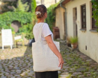 Linen tote bag, washed pastel black brown sand white denim red yellow rust linen shopping bag, oversized linen beach market reusable bag