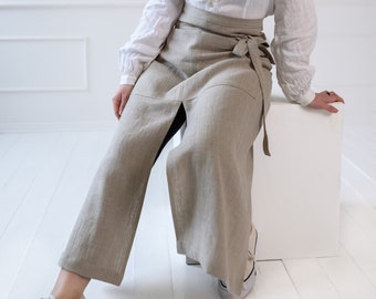 Split Leg Long Rough Linen Apron, the perfect accessory for any chef, artist, or DIY enthusiast