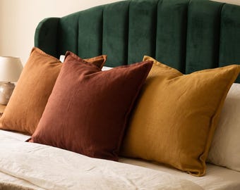 Linen pillow case, custom colour and size linen pillow cover case with zipper