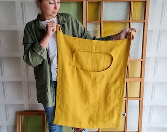 Linen laundry bag, large custom color and size linen laundry bag, laundry bag on wall, hanging door bag, laundry hamper bag, clothes bag