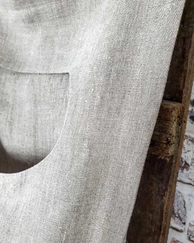 Rough linen fabric by the meter, stonewashed linen fabric, rough linen, raw flax brown linen by the yard, 140cm 55 beige linen fabric image 7