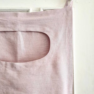 Linen laundry bag, large custom color and size linen laundry bag, laundry bag on wall, hanging door bag, laundry hamper bag, clothes bag image 6