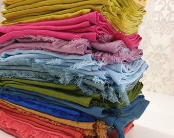 Linen scarf - Sample sale, white yellow blue black green long linen unisex scarf, dusty purple lavender pink coral rust linen scarf