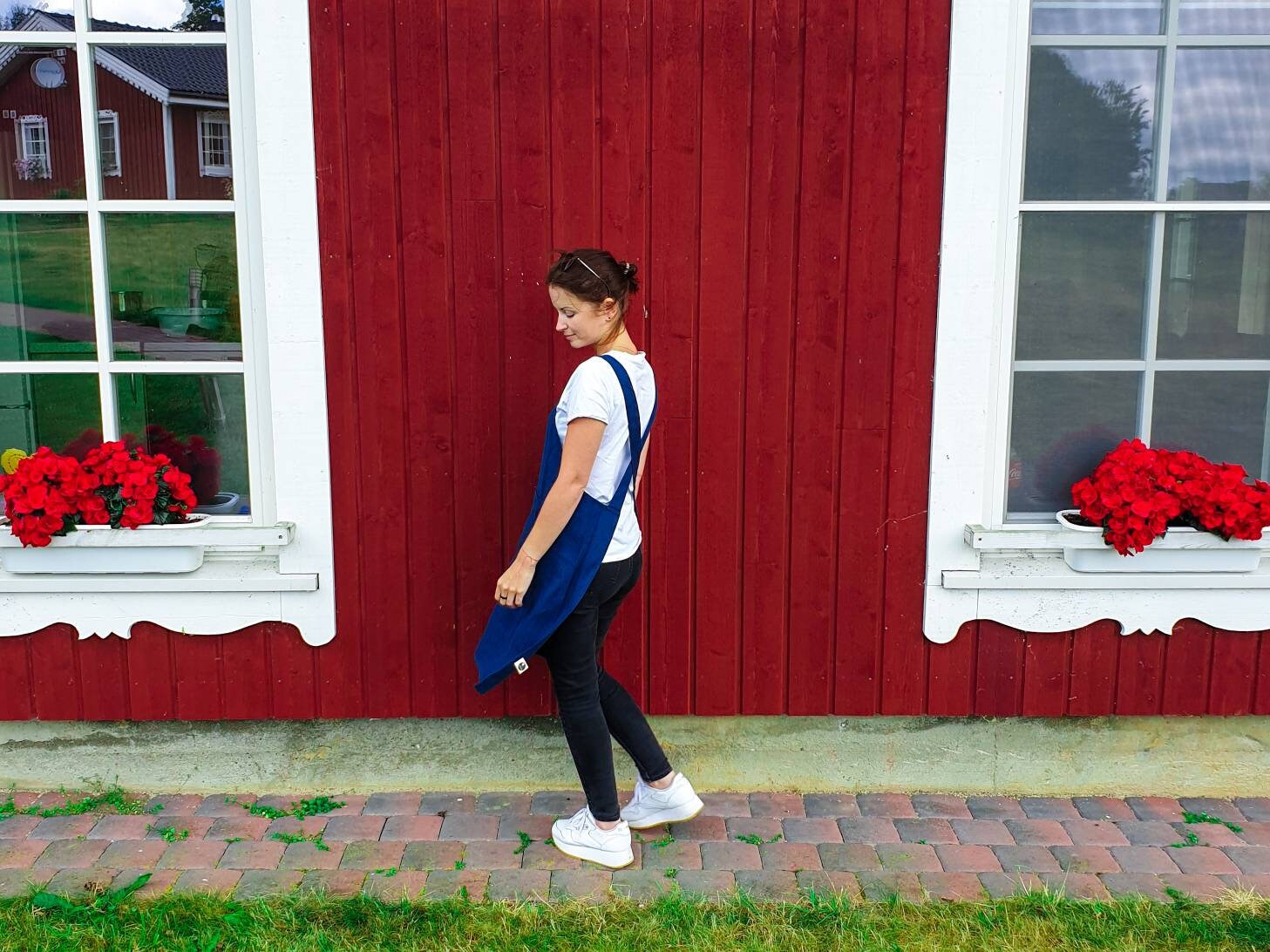 新品　TKMK ORIGINAL LINEN APRON / WHITE×RED 12月初旬発送】TKMK ORIGINAL LINEN APRON / WHITE×RED