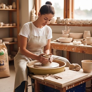 Töpferschürze aus rohem Leinen, doppelte Beinschürze für Keramik, grob strukturierte Leinenschürze mit Kreuzrücken, stonewashed Vintage Vertuschung