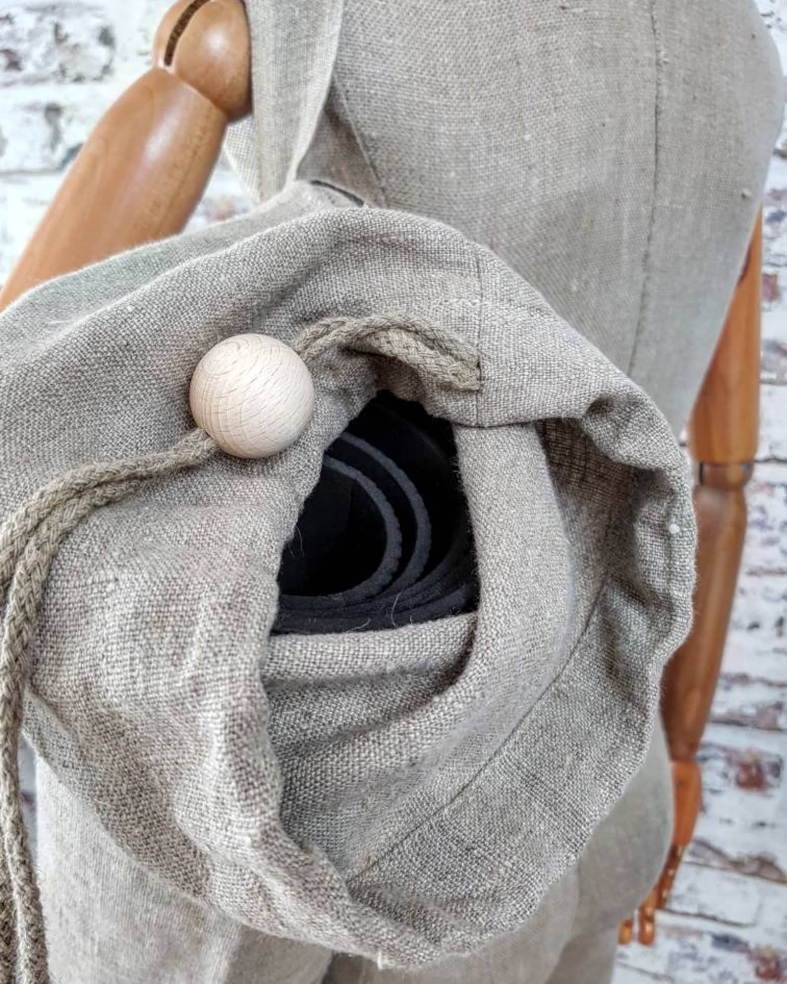 Linen Yoga Bag Natural Linen Yoga Mat Bag Big Pilates Bag Etsy