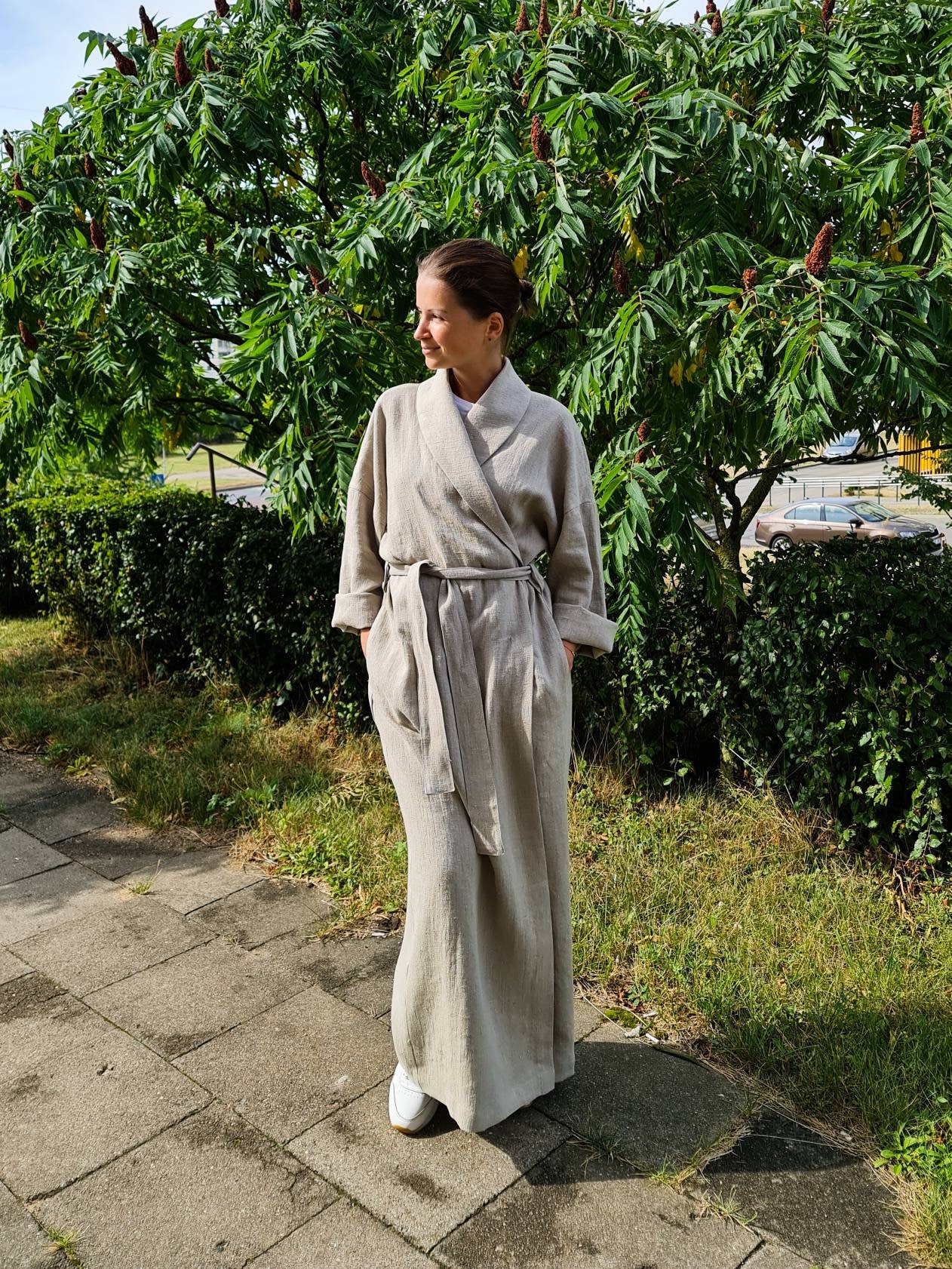 White Linen Robe 