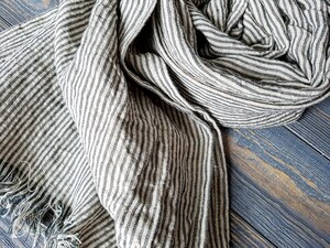 Foulard En Lin Et Coton Pour Homme - Longueur 180 Cm, Largeur 90 Cm, Uni, Pour Toutes Saisons