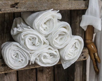 White waffle linen bath towel, white stonewashed linen sauna towel, waffle pattern towel, washed white bath travel vegan beach towel