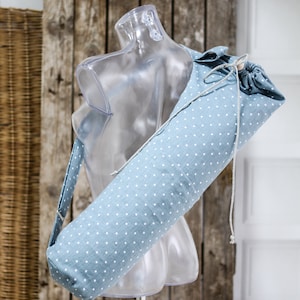 Linen yoga mat bag - custom colors, natural linen yoga mat bag, big pilates bag, linen tote bag with pocket