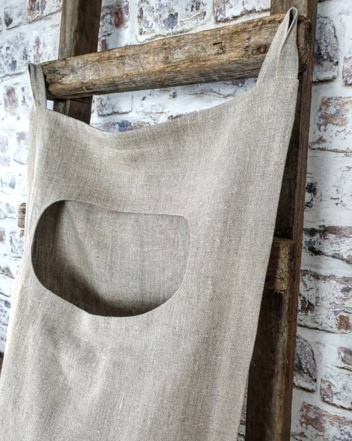Hanging linen laundry bag large laundry hamper bag rough Etsy