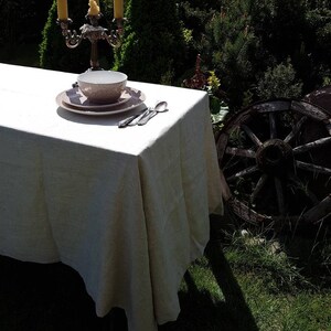Green 100% Linen Tablecloth, Rustic Farmhouse Natural Linen Dining Table Cover, Custom Size, many colors to choose from image 11