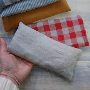 Almohadilla para ojos ponderada con lavanda y semillas de lino en funda de lino, Almohadilla para ojos de lavanda con funda de lino