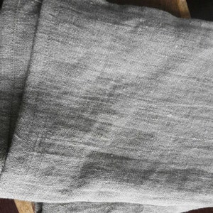 Rough linen fabric by the meter, stonewashed linen fabric, rough linen, raw flax brown linen by the yard, 140cm 55 beige linen fabric image 3