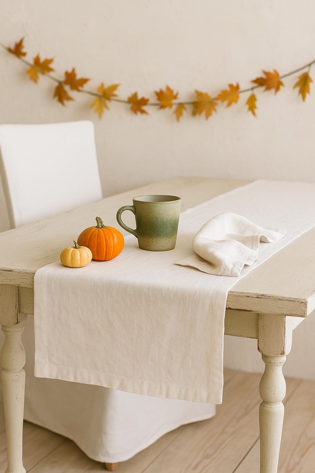 Tischläufer Herbst Erntedank – 182,9 Cm Lang, Leinen-Optik Mit Kürbis & Ahornblättern – Perfekt Für Party