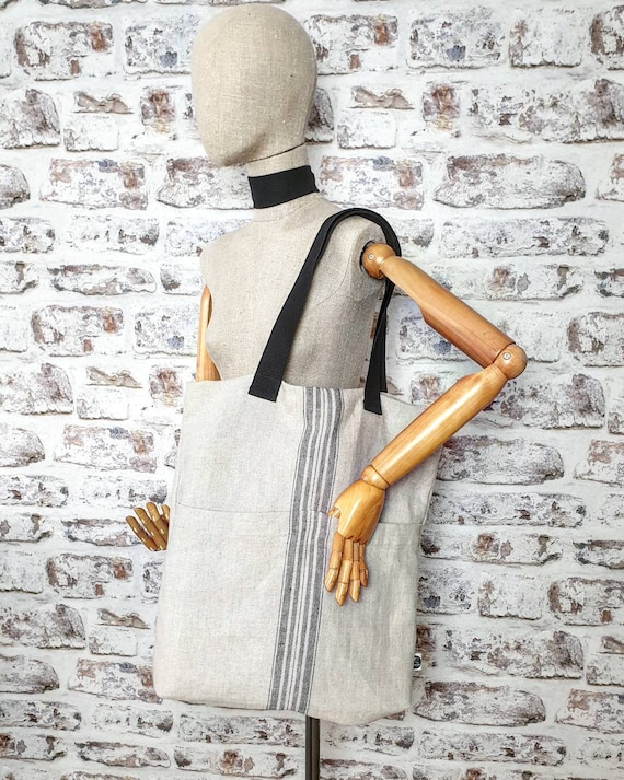 Linen Shopping Bag Burlap Shoulder Bag Grain Sack Tote Bag Burlap Big Shopping Bag Linen Beige Beach Bag Rustic Tote Bag With Pockets Etsy Ireland
