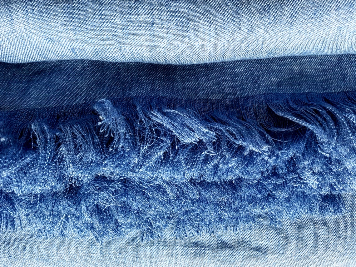 Washed Denim Blue Linen Blanket Lightweight Blue Linen Throw - Etsy