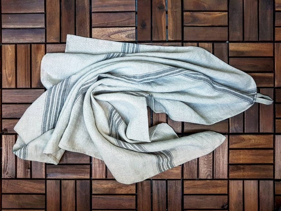 Striped Linen Bath Towel, Sauna Towel, Soft Flax Body Towel, Organic Rustic  Towel,striped Linen Bath Towel, Vegan Towel, Large Beach Wrap - Etsy