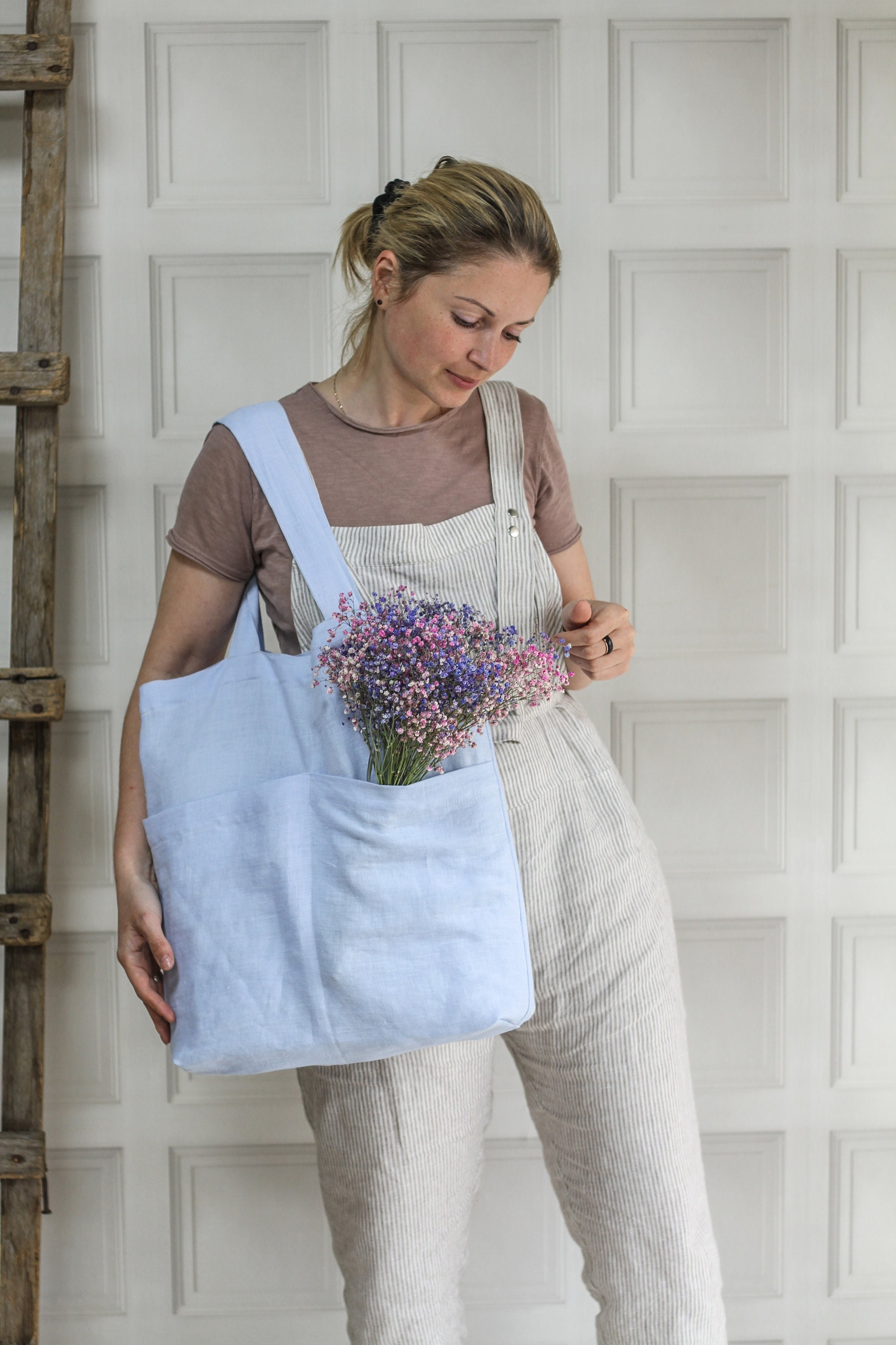 White linen hotsell bag