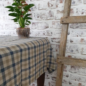 Green 100% Linen Tablecloth, Rustic Farmhouse Natural Linen Dining Table Cover, Custom Size, many colors to choose from image 12