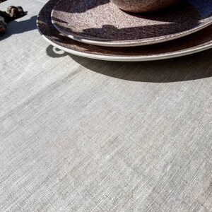 Green 100% Linen Tablecloth, Rustic Farmhouse Natural Linen Dining Table Cover, Custom Size, many colors to choose from image 10
