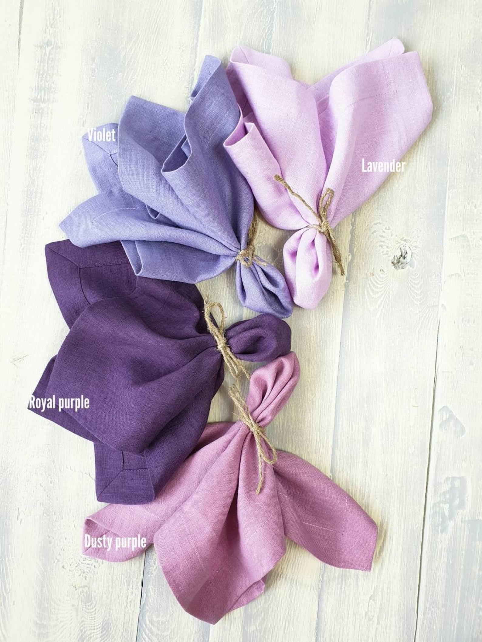 Purple Linen Napkins Set Lavender Violet Royal Purple Dusty Etsy