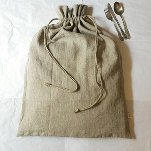 Linen Laundry Bag, Large Beige Linen Laundry Bag, Flax Lingerie Bag ...