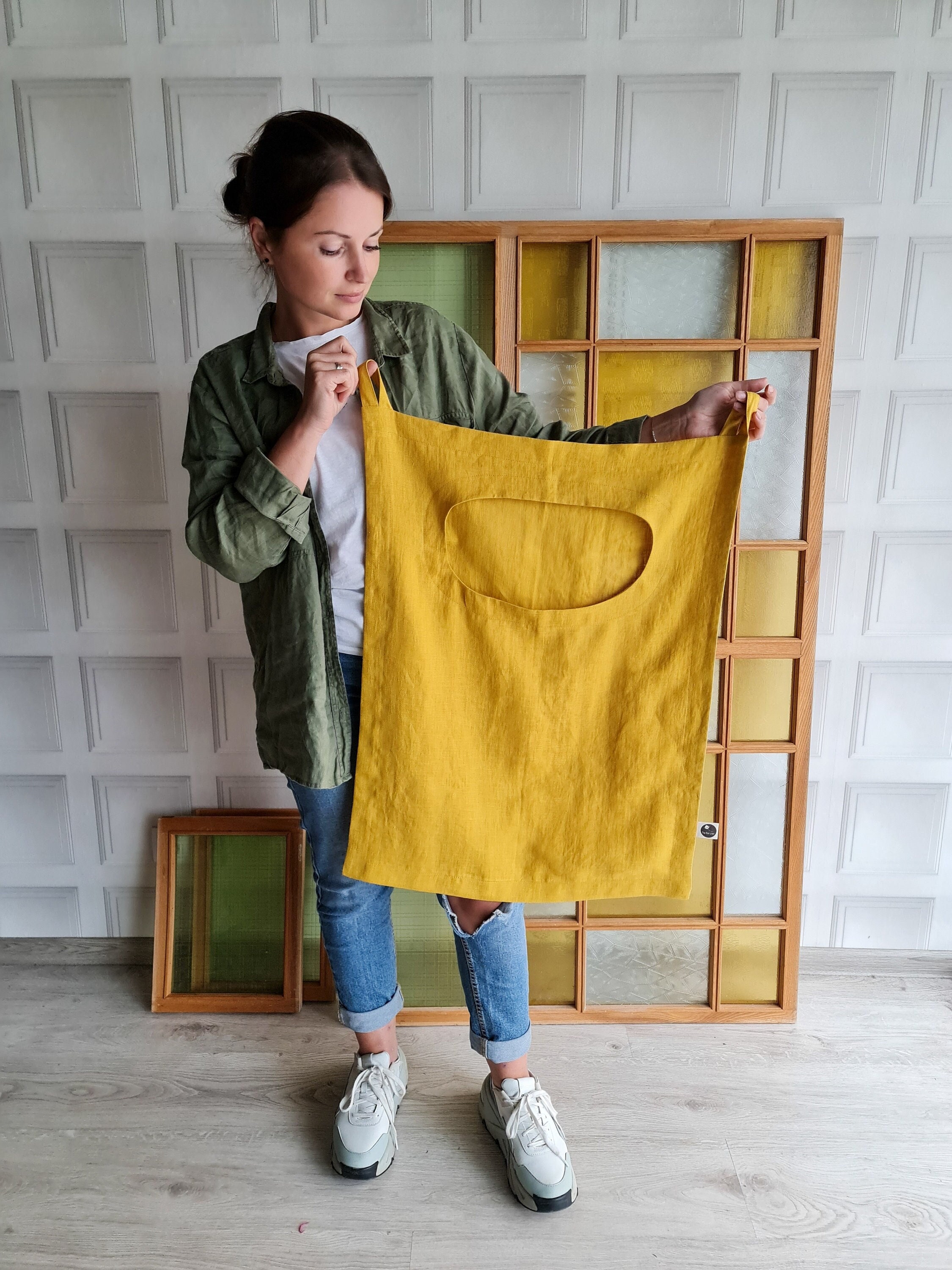 Oat Milk - Recycled Fabric Tote Bag - Neon Yellow