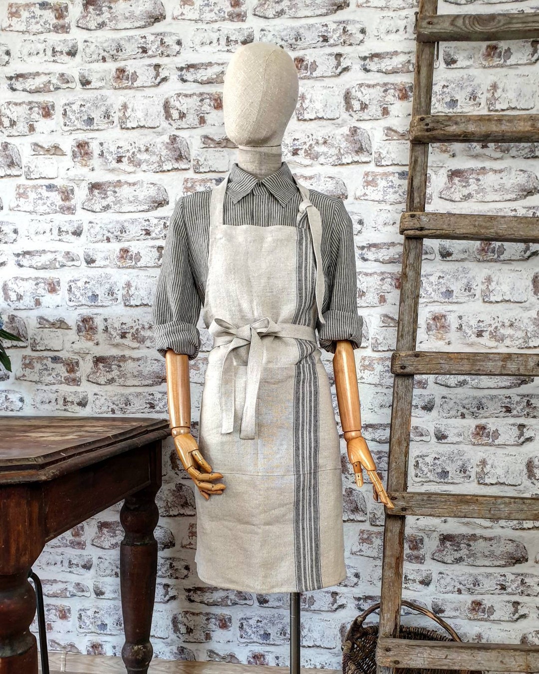 Antiquités noir Linen Apron Dress LIMITED COLLECTION 】Antiquités noir 1000409