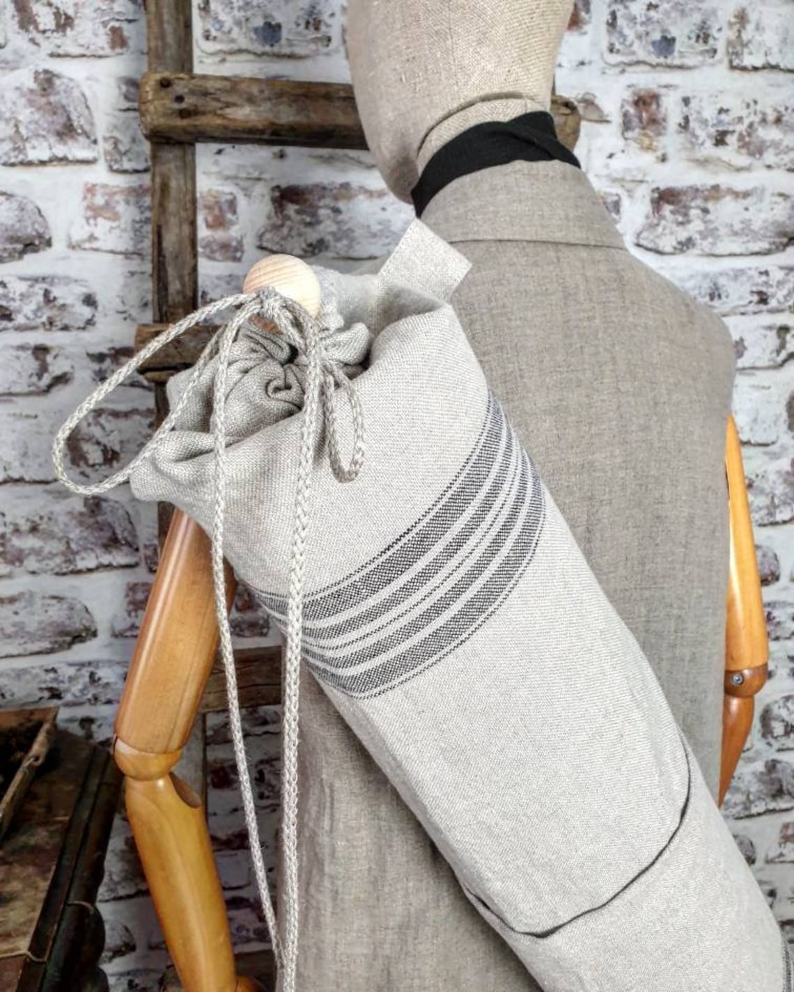 Linen Yoga Bag Burlap Linen Yoga Mat Bag Big Pilates Bag Etsy